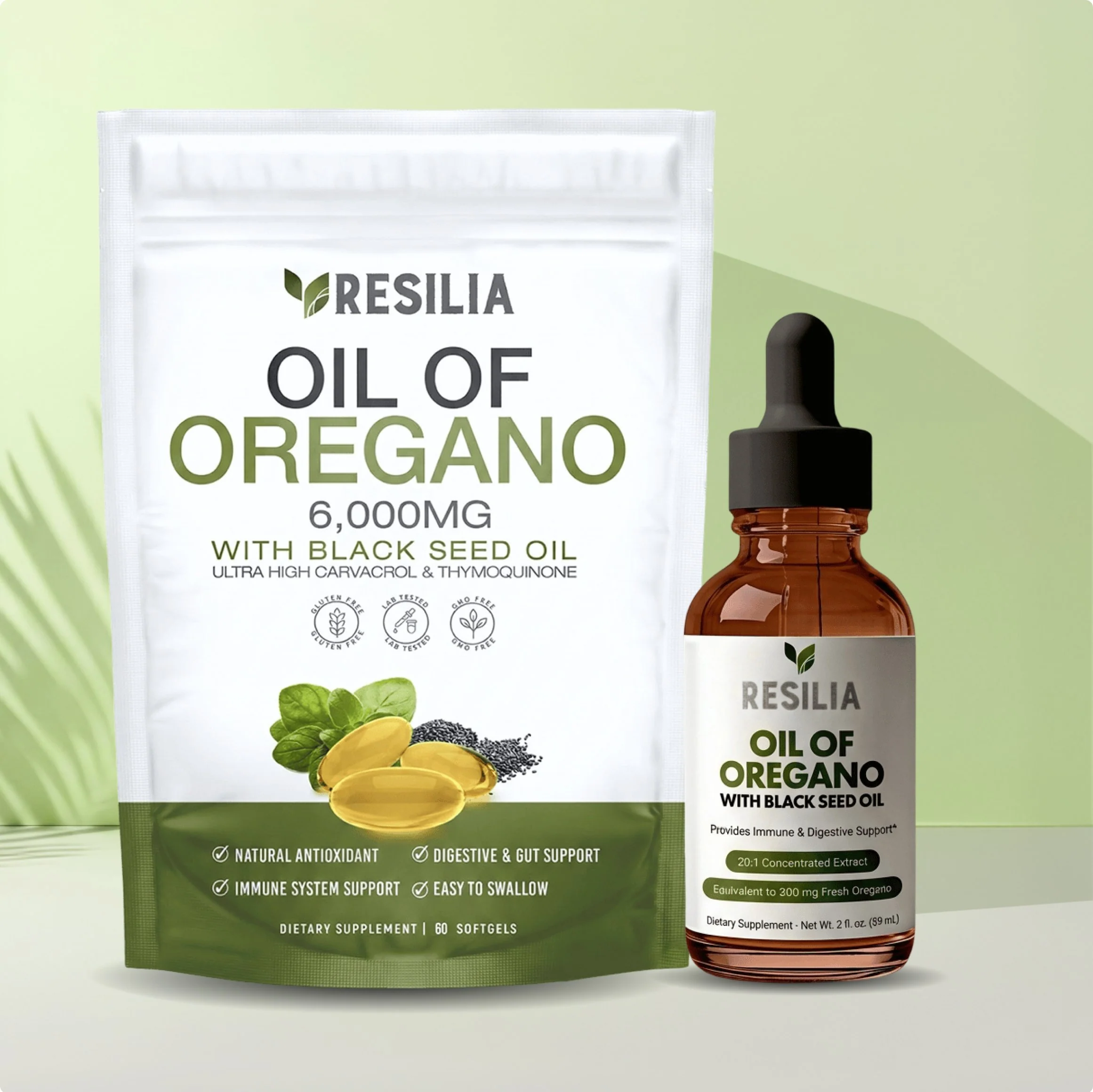 Resilia® Oil Of Oregano Softgels + Resilia® Organic Oil Of Oregano